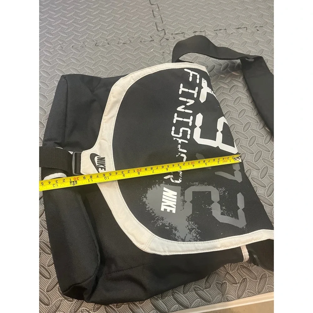 Y2K Nike Messenger Bag Unisex Black White 1972‎ Finisher Graphic Crossbody Bag